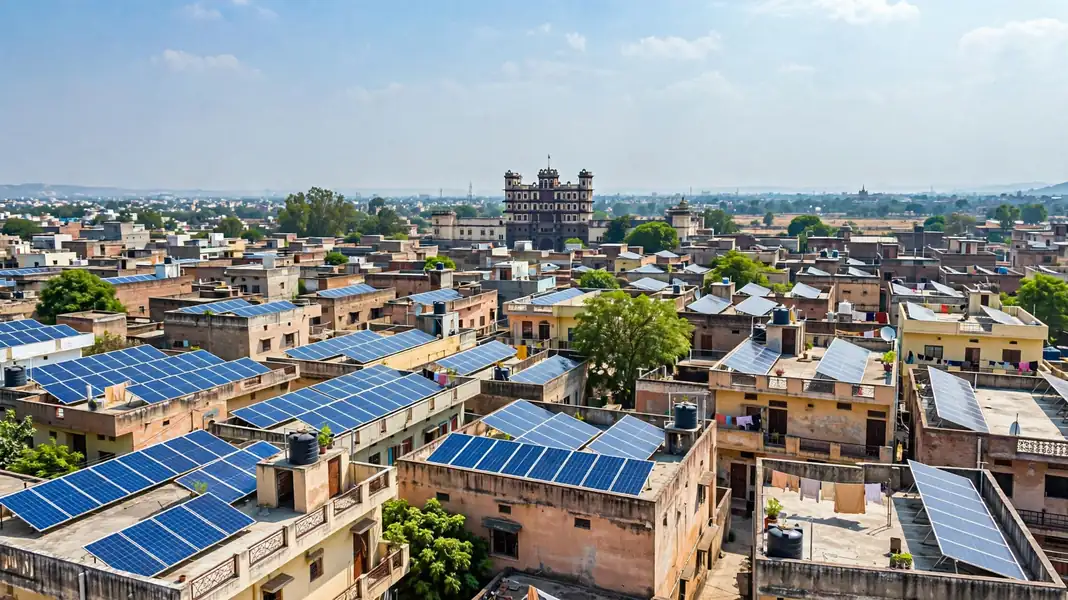 Rooftop solar panels installed on an Indore home, a key step when comparing solar vendors in Indore